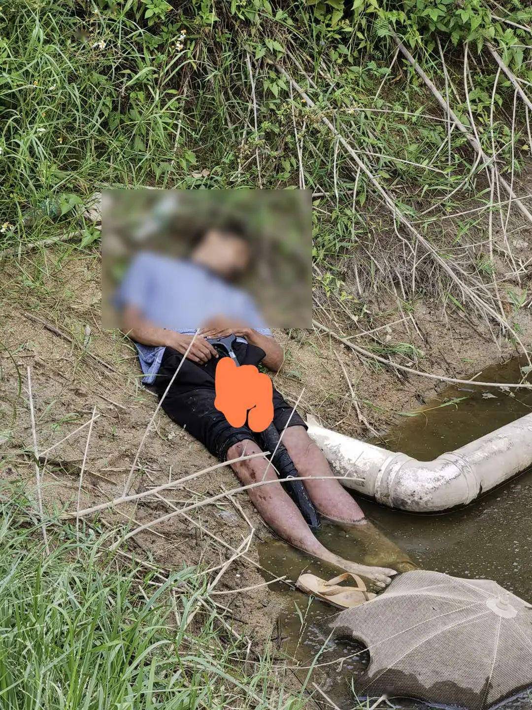 潮汕某水池旁发现一无名男尸手持黑伞急寻家属认尸