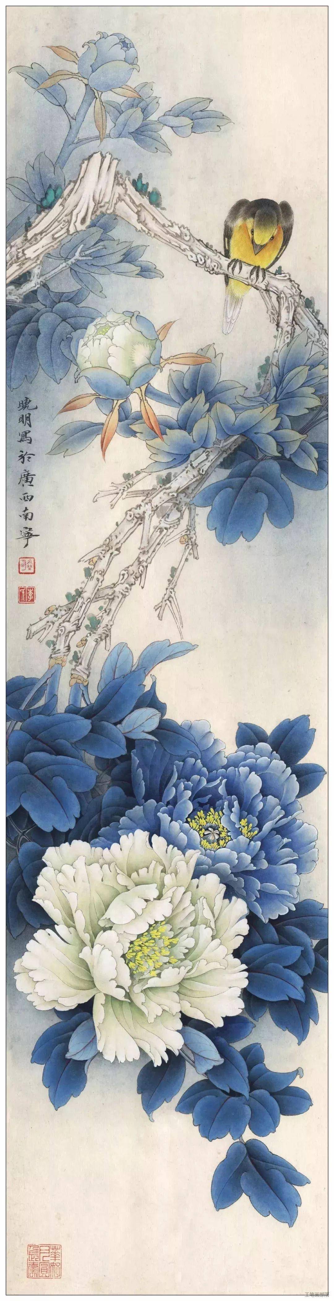 工笔《黄雀双清》绘画教程李晓明绘黄额丝雀,雀形目燕雀科丝雀属,俗称