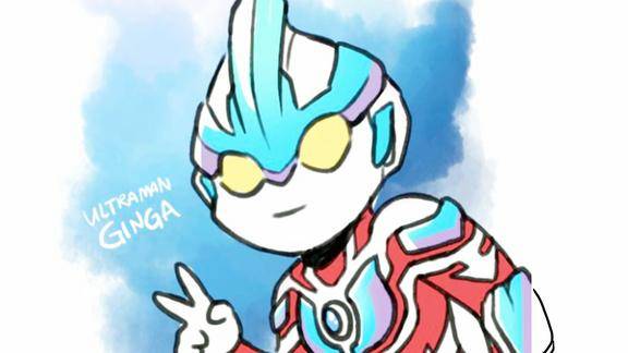 可爱的银河奥特曼v手势儿童卡通简笔画