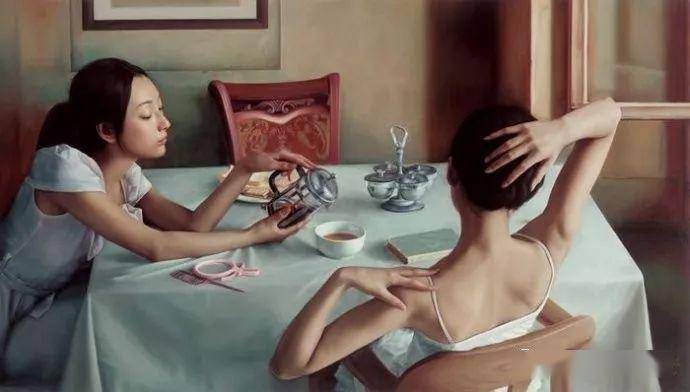 旅法画家写实人物油画欣赏