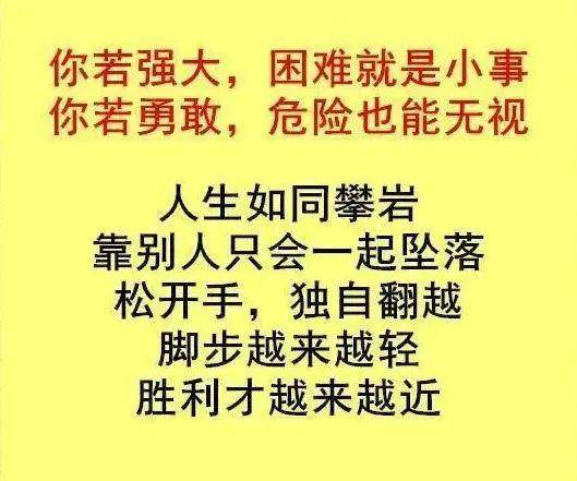 靠山山会倒靠人人会跑凡事都要靠自己