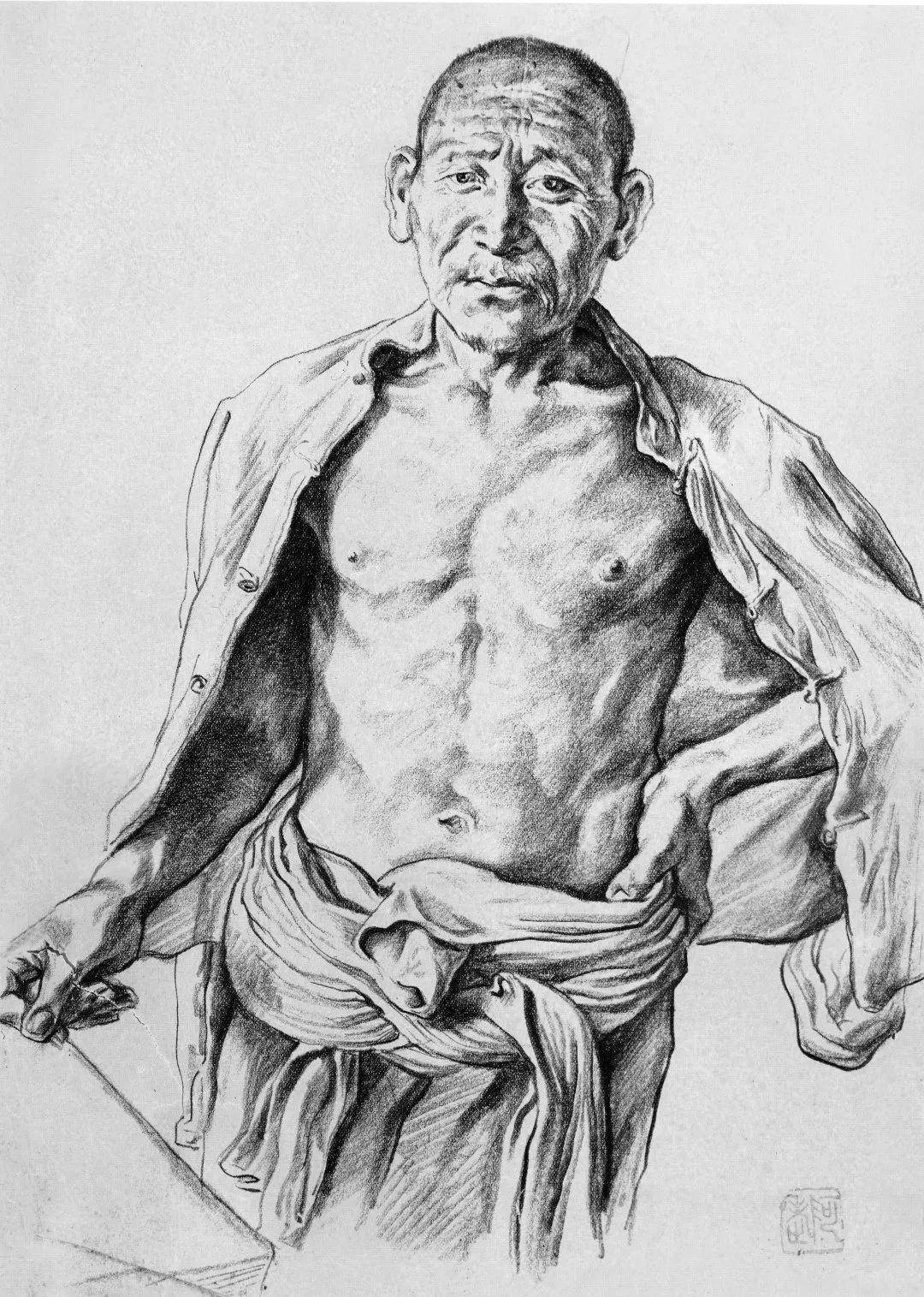 油画 尺寸不详 20世纪60年代《战士凭吊刘胡兰烈士》油画201cm×271cm