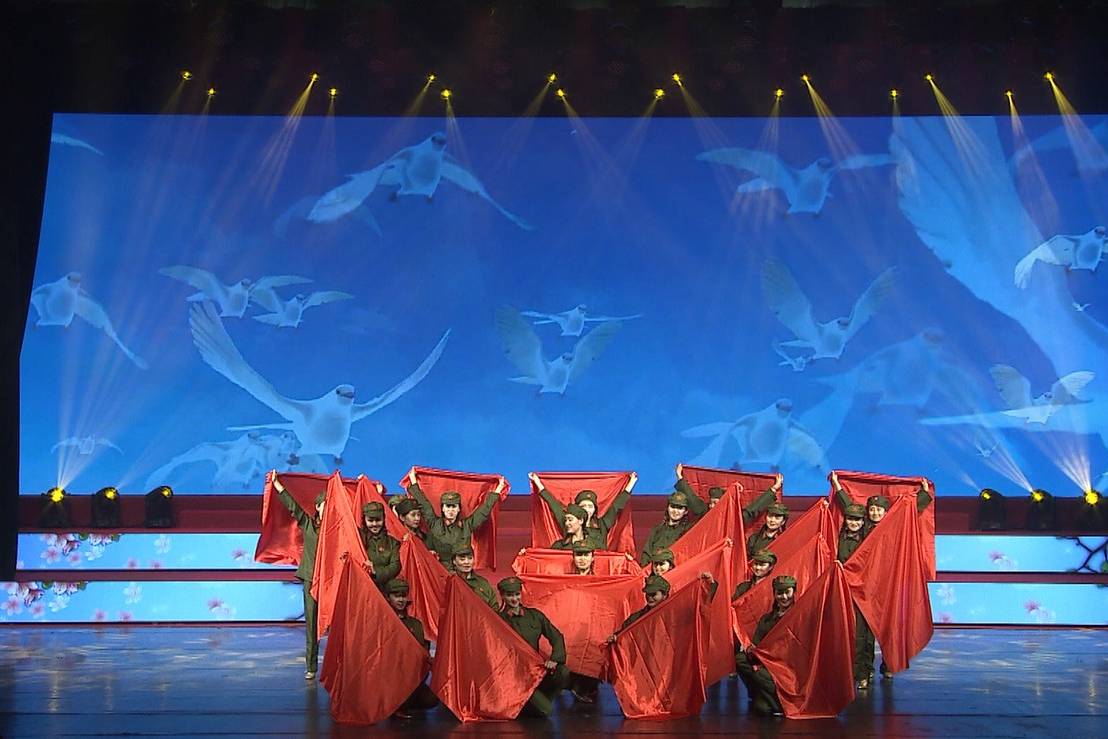 徽文化主题晚会开场舞唱支山歌给党听京视网手机台