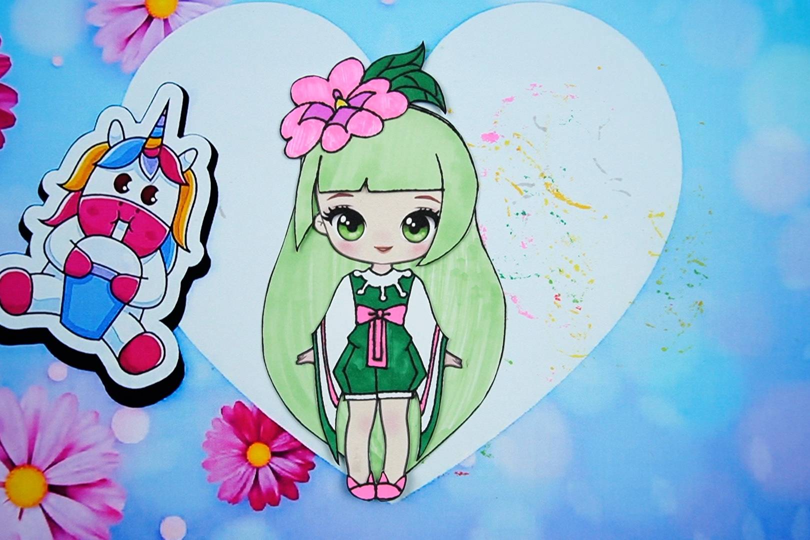 小花仙纸娃娃手工,夹竹桃精灵王绮丽手绘教程