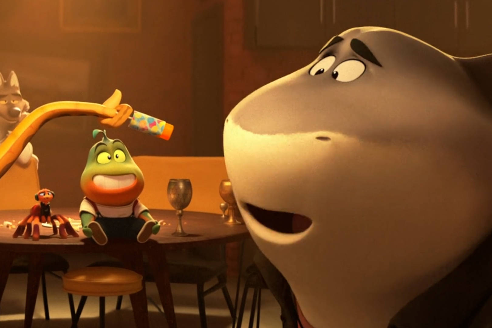 搞笑动画电影坏蛋联盟可是这条鲨鱼太疯狂一口一个食人鱼