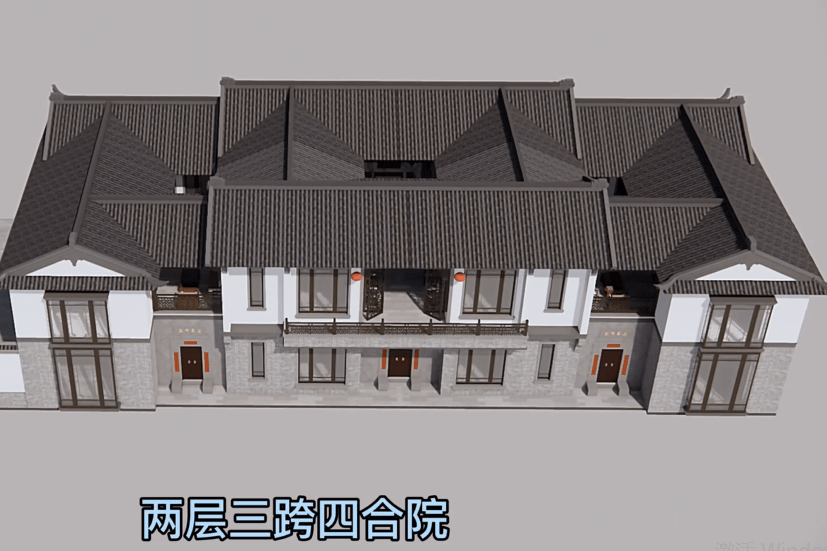 客家人的传承大宅,现代与传统相结合,横向三跨院的四合院