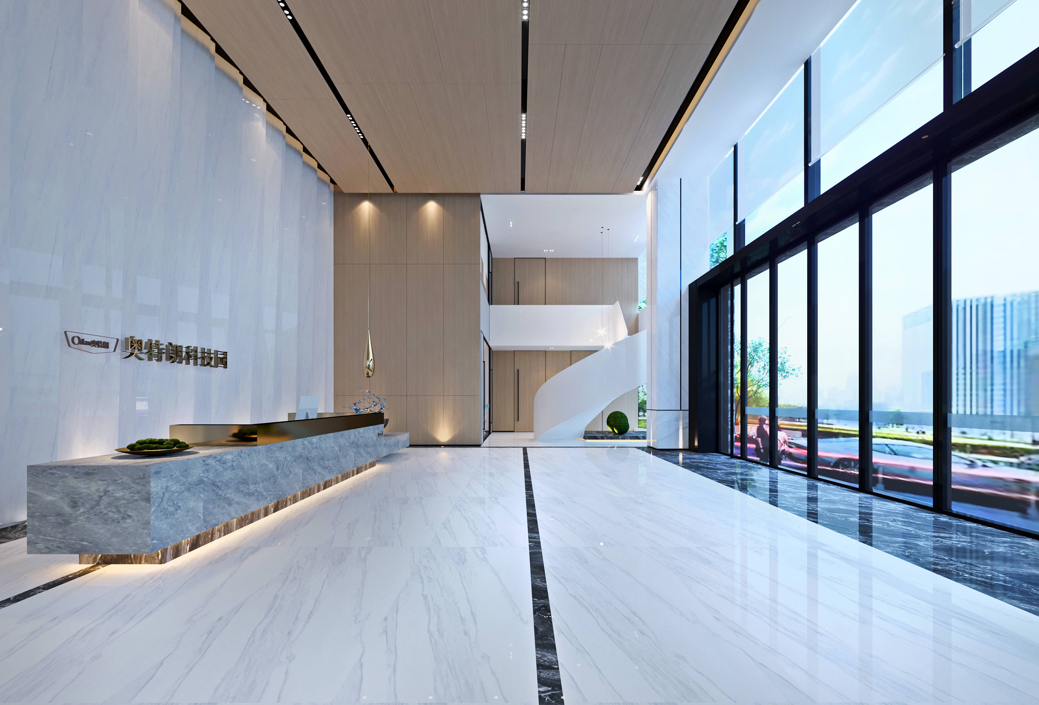 奥特朗科技园拥有豪华7m挑高入户大堂,面积达300㎡,采用豪华精装,视觉