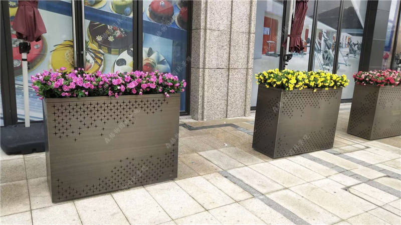 森格物广场商超不锈钢花箱,s-gchx-b002的花箱介绍