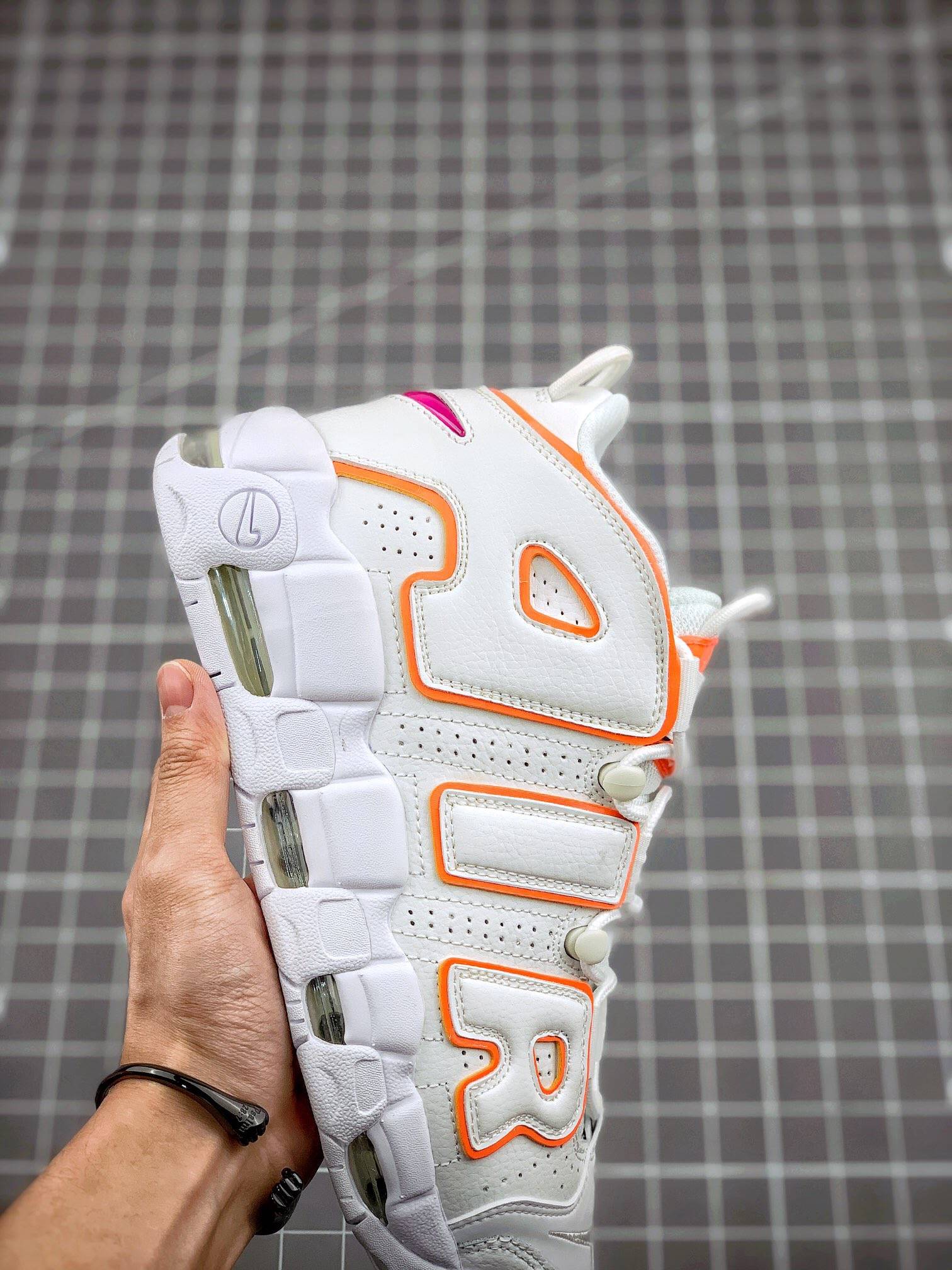 开箱皮蓬白橙 nike air more uptempo sunset 篮球鞋战靴