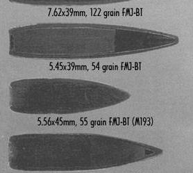 可以很明显看到,m193用碎片毁伤,而7n6是钢芯弹,射入人体后不会碎裂