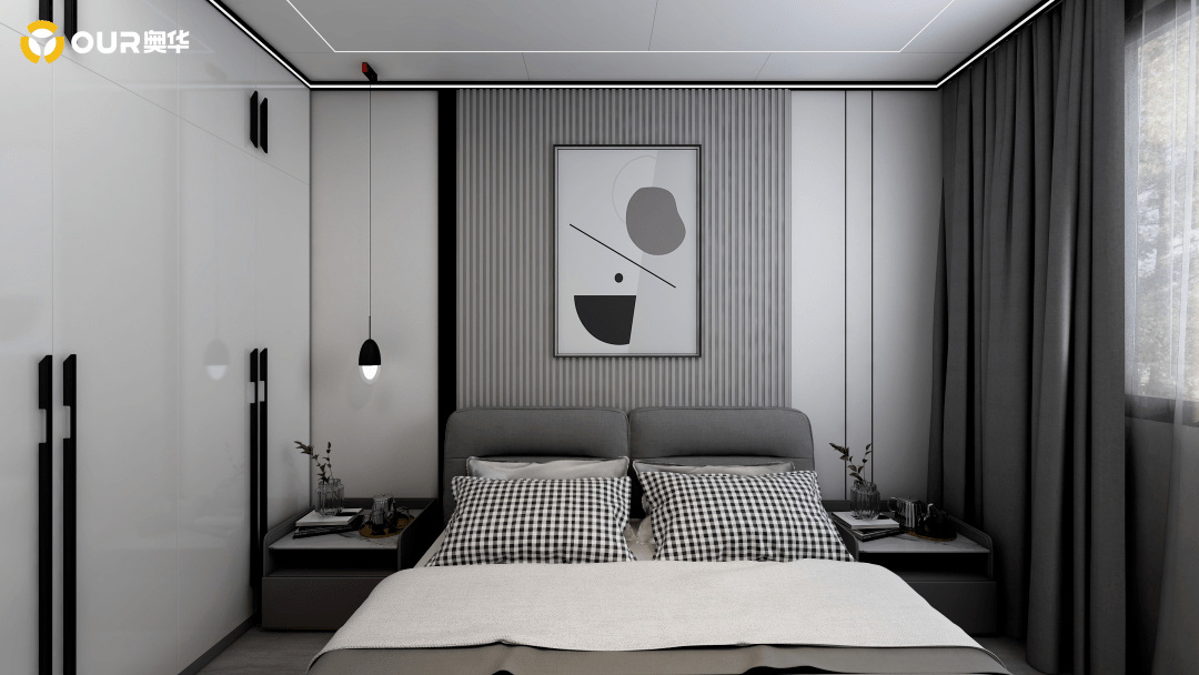 85㎡刚需户型 黑白灰 演绎简约有度的新时尚家居!_生活