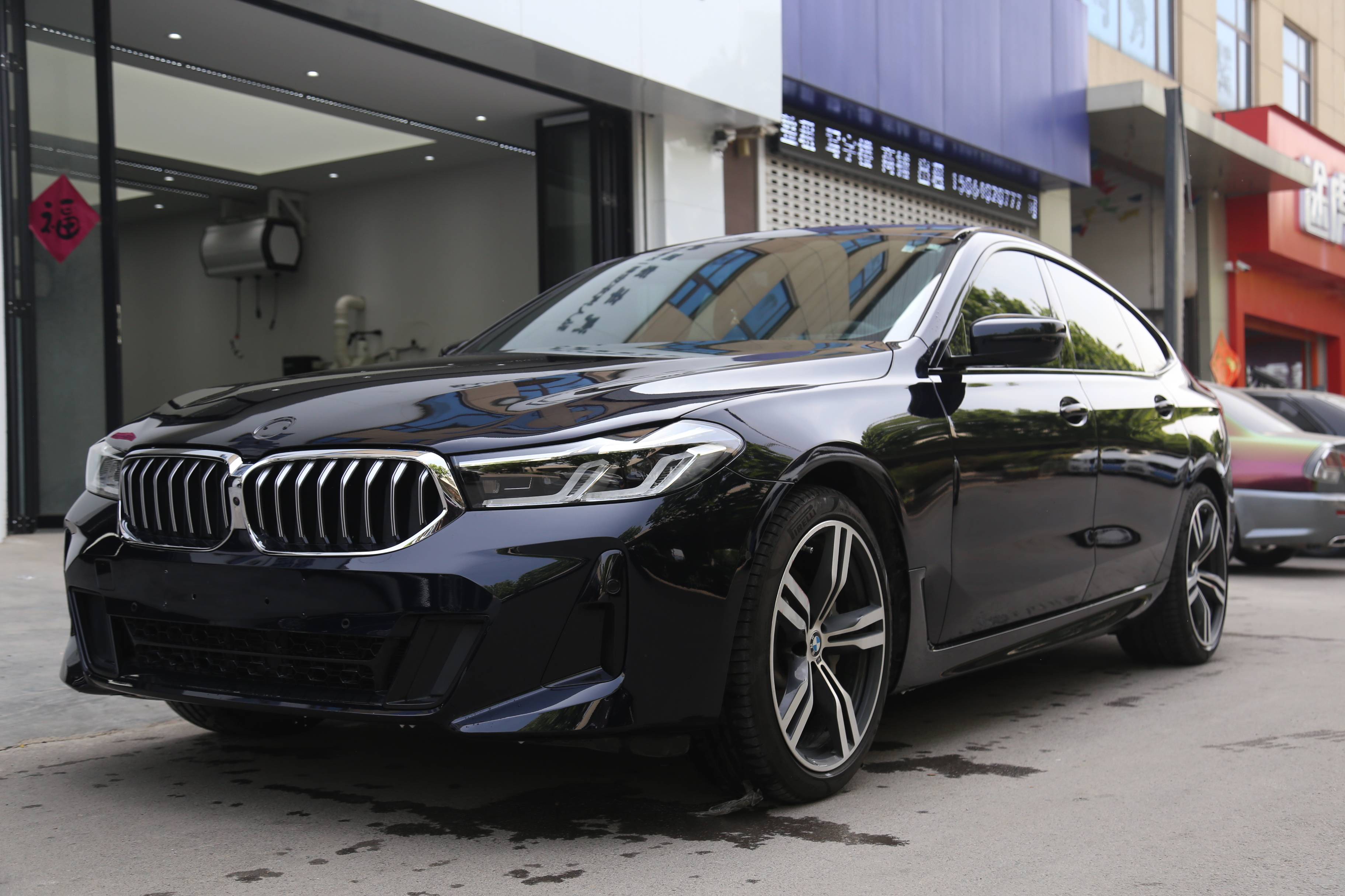 惬意随心宝马6系gt全车装贴xpel隐形车衣上黑下红渐变改色膜