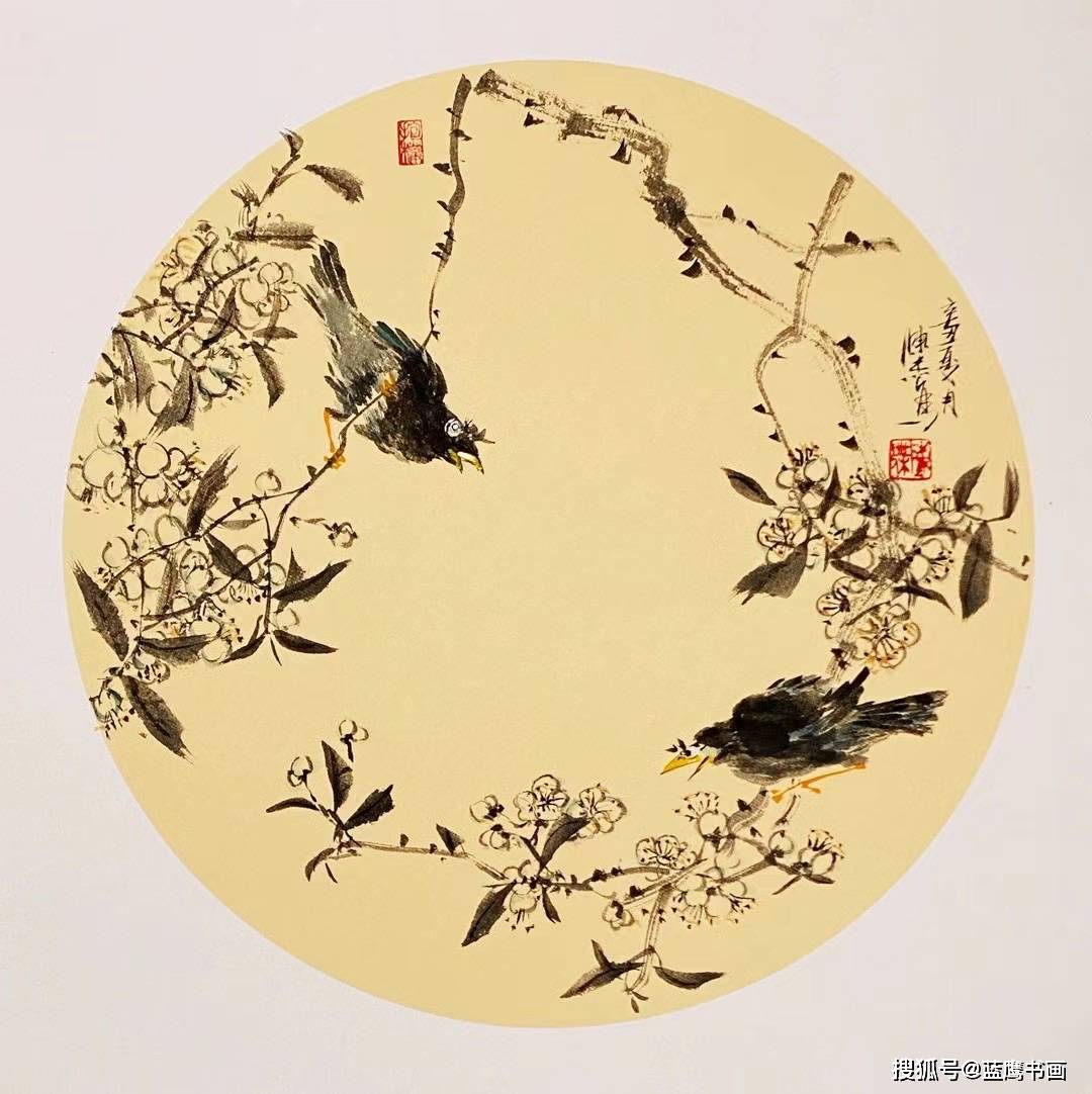 苏州画家陈杰先生花鸟扇面作品欣赏