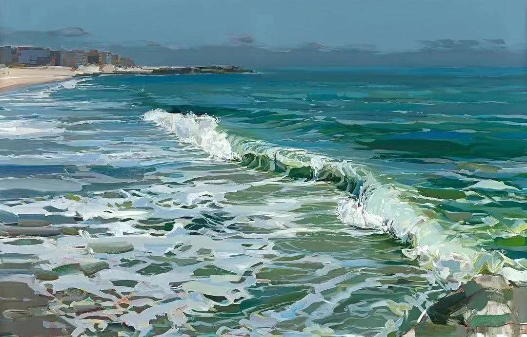 海浪居然被他轻松给画出来了! —ins:josef kote