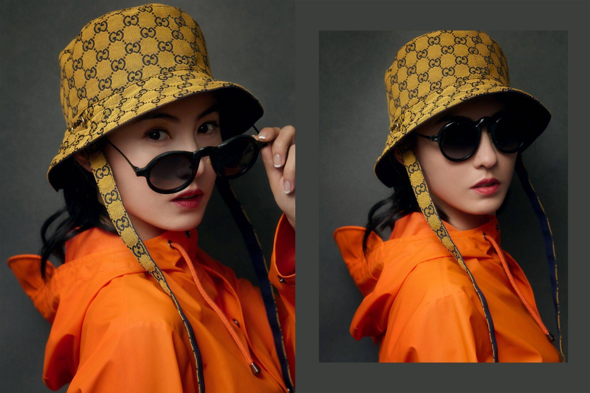 张柏芝时尚驾驭力在线,渔夫帽复古墨镜,时尚摩登