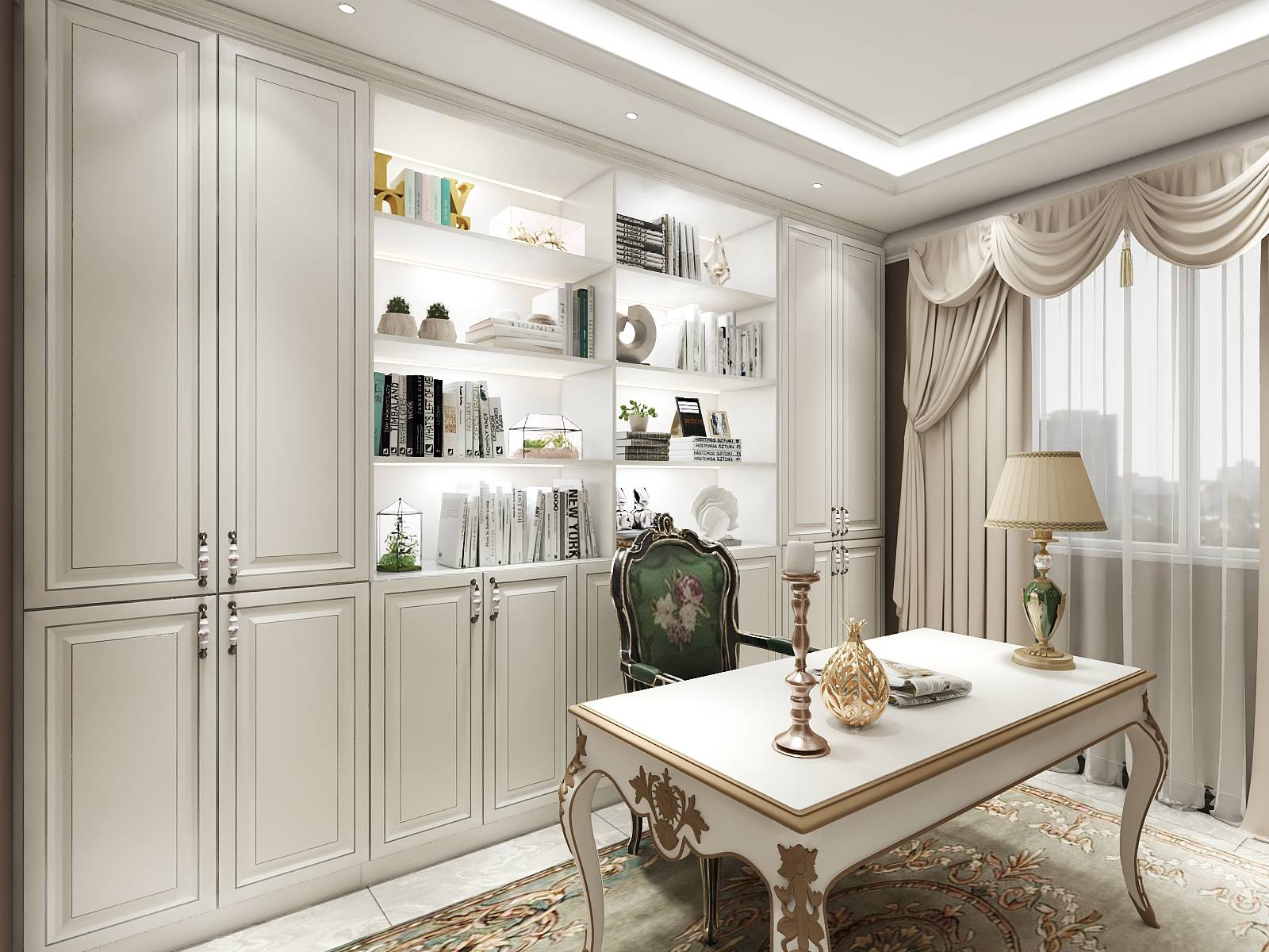 简欧风书房装修设计效果图