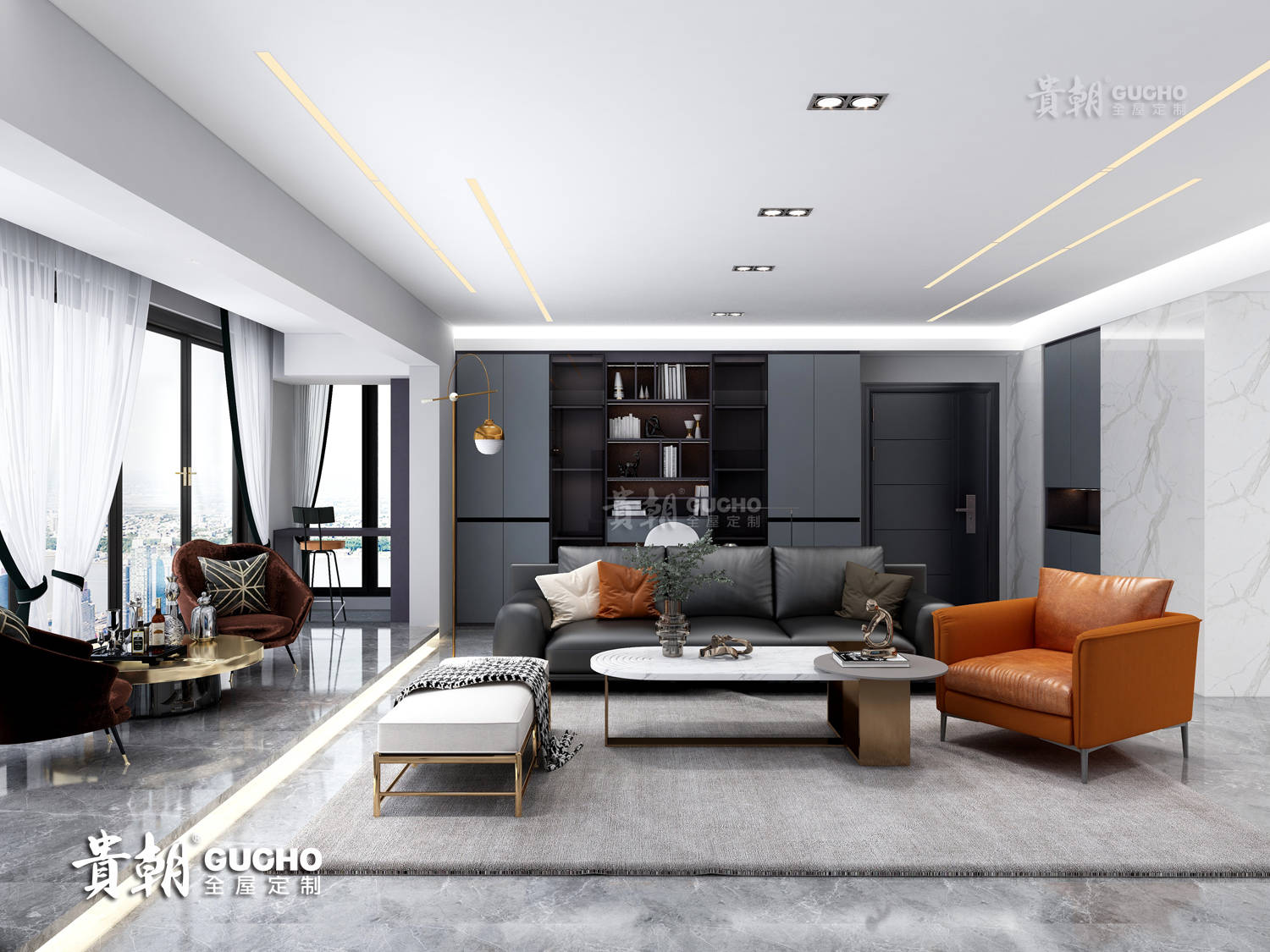 流行的大横厅户型,布局设计的n种可能~_空间