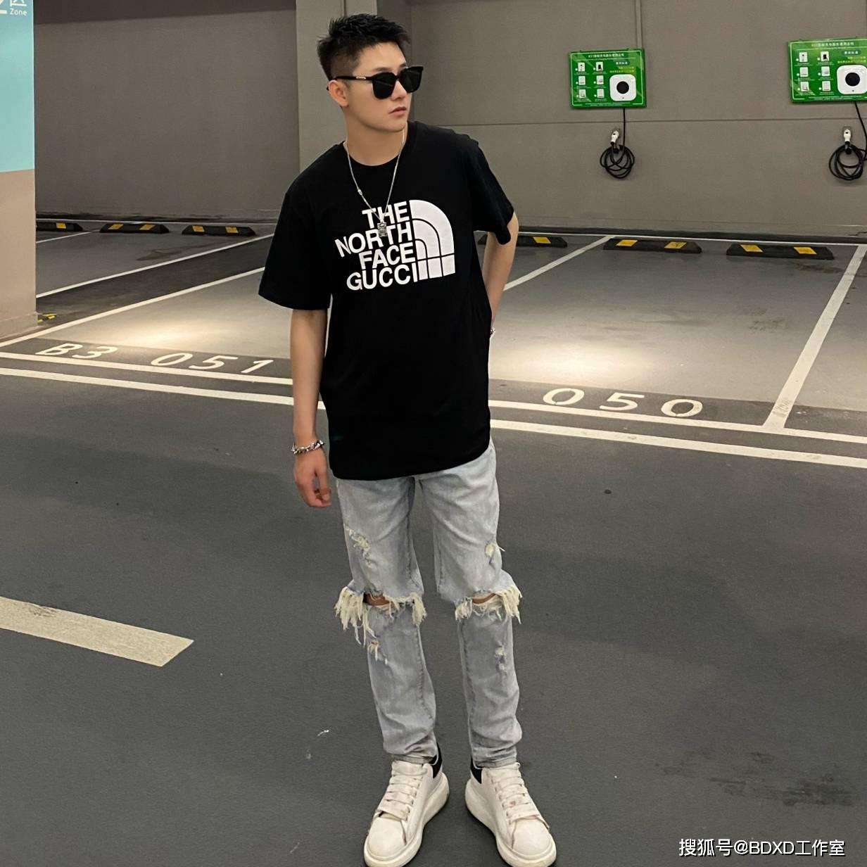 Gucci|Gucci & TNF聯名款短袖T恤