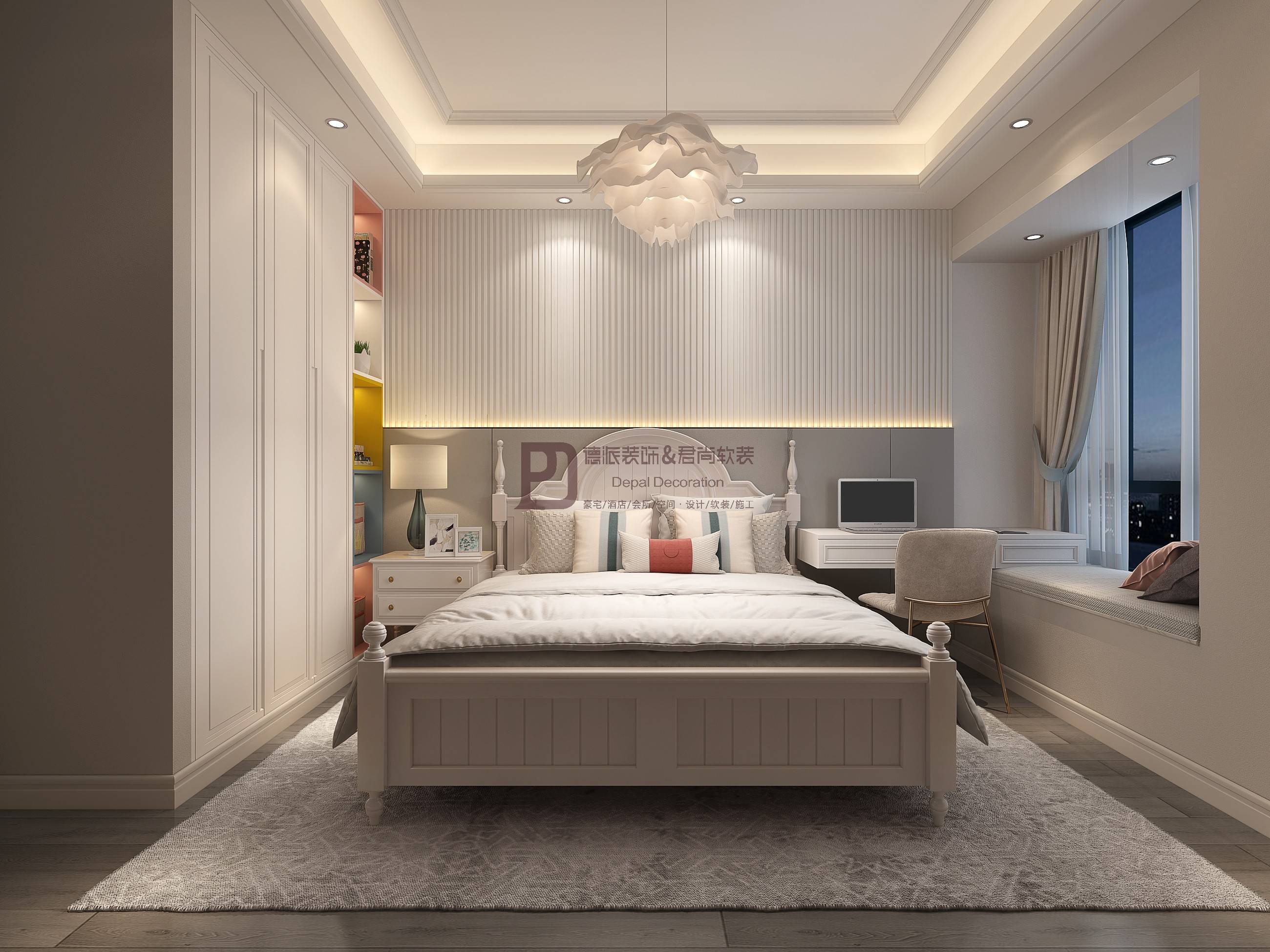 原创深圳海月华庭户型图190平现代法式轻奢风格新房装修案例一站式整