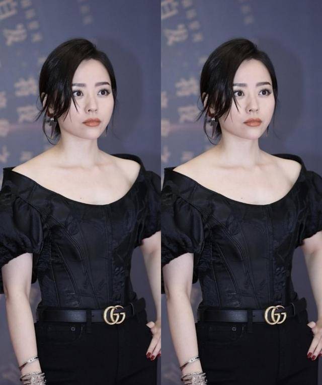 一身|张靓颖的造型真显身材，一身黑的搭配气场十足，“铅笔腿”真惹眼