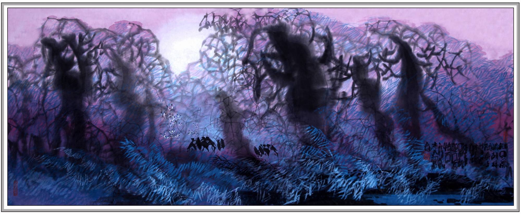大美新疆著名画家李志天新疆舞蹈画新疆山水画