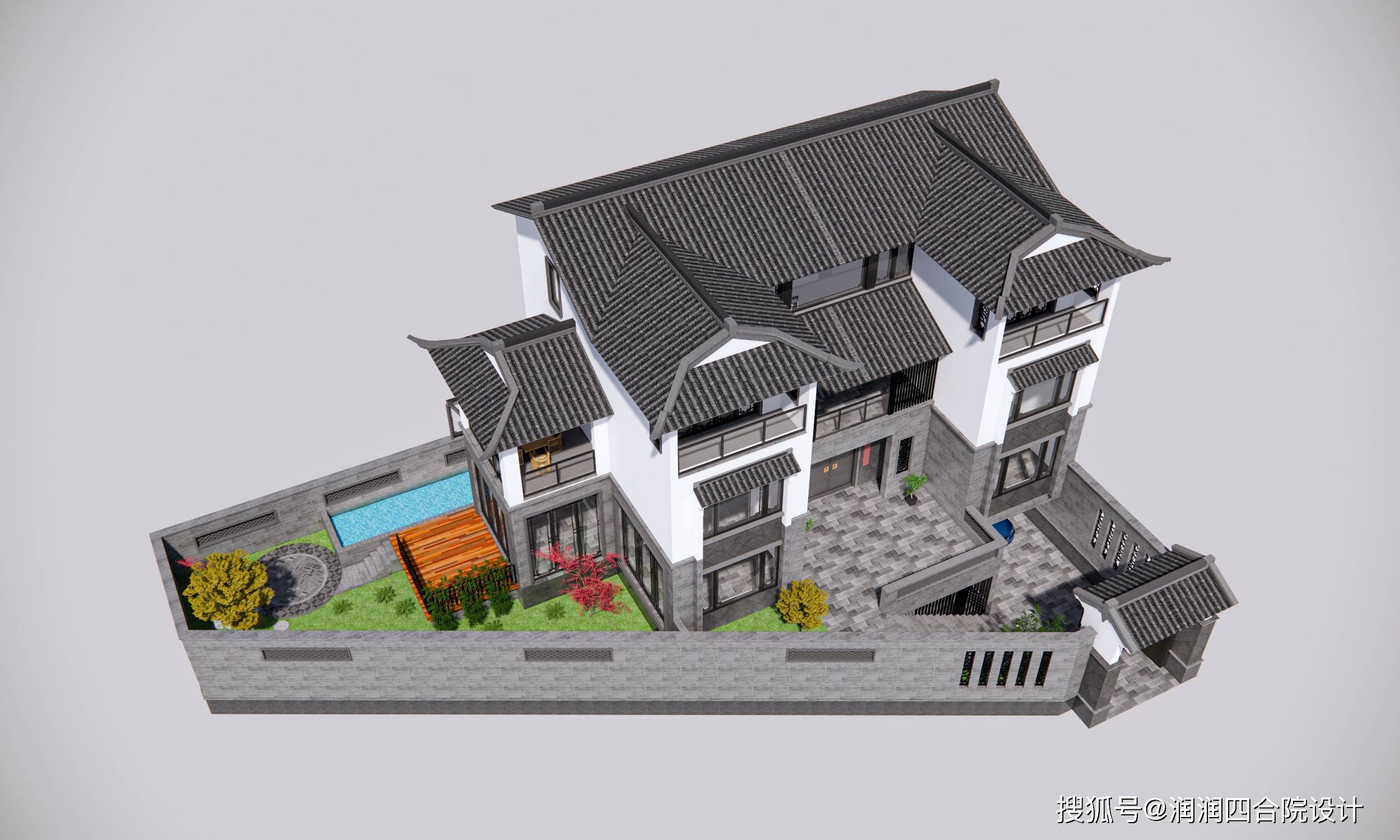 特殊地形怎样建出好看的新中式别墅合院润润四合院设计刘鹰