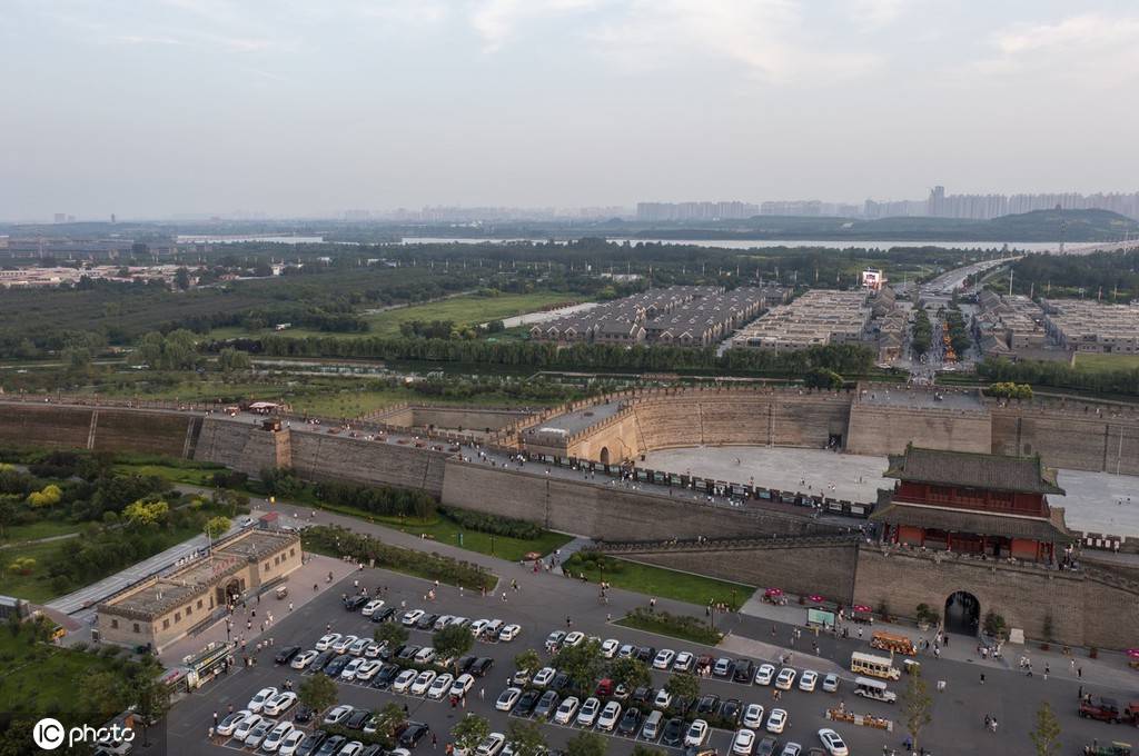 航拍河北石家庄正定古城 蔚为壮观