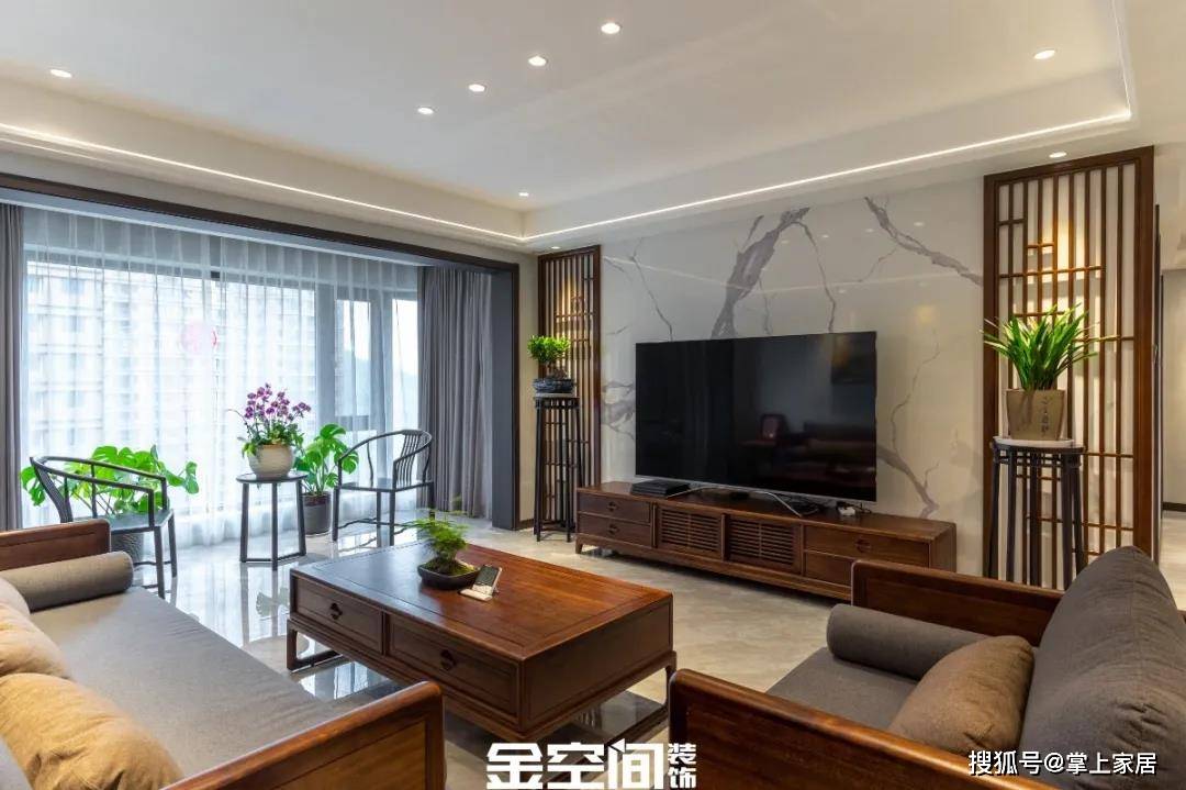 吊顶|151㎡新中式装修风格让你拥有“入则宁静，出则繁华”的生活