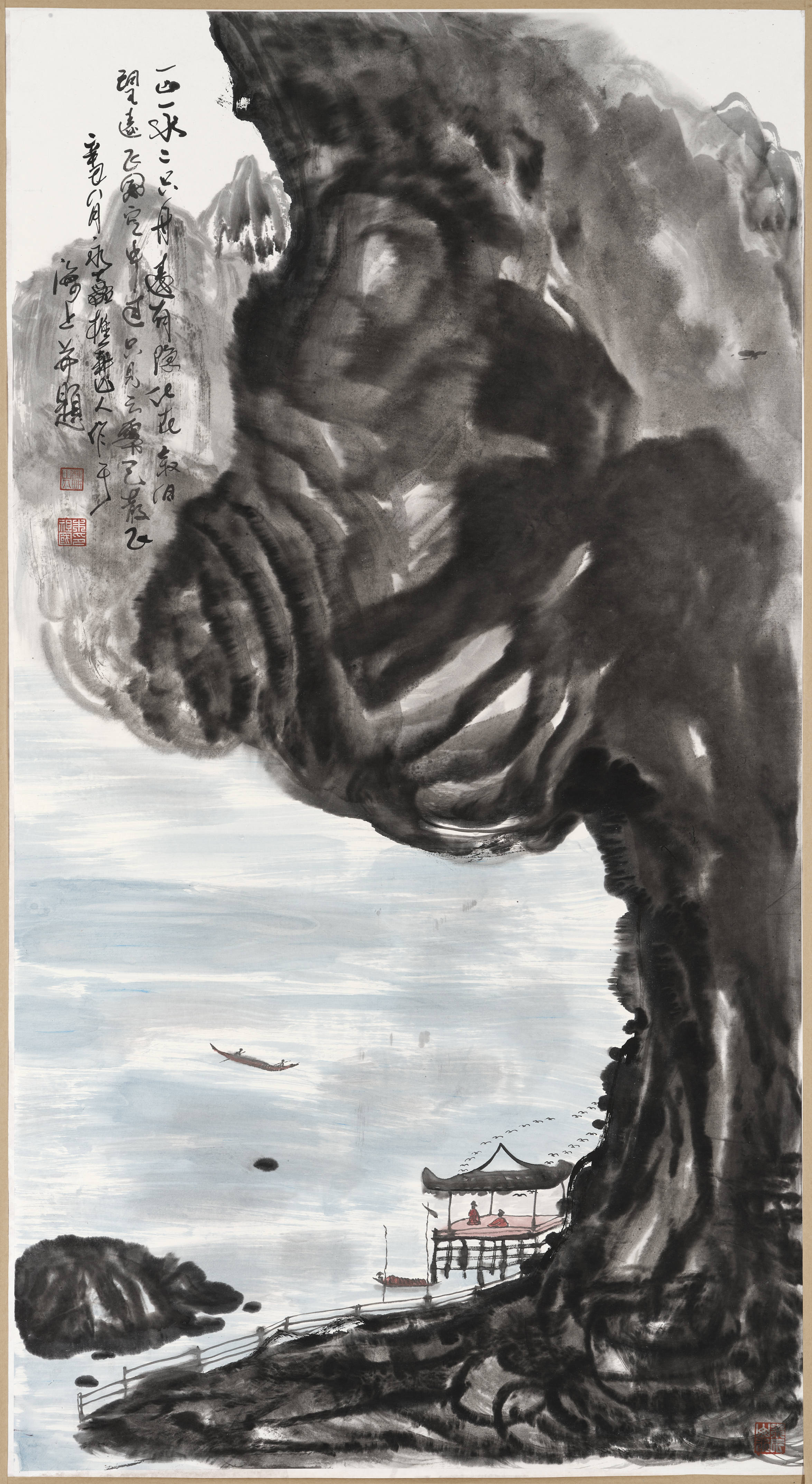 国画家,画鹰大家,指墨画艺术大师朱祖国作品