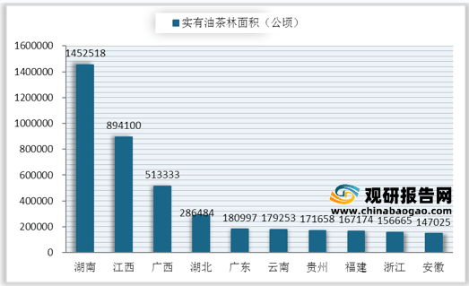 油茶产业供给分析茶油林面积不断增长湖南茶油产量全国第一