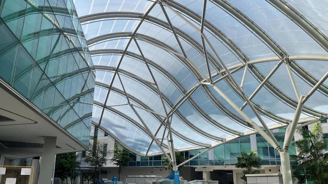 etfe膜结构丨新加坡腾飞广场顶篷
