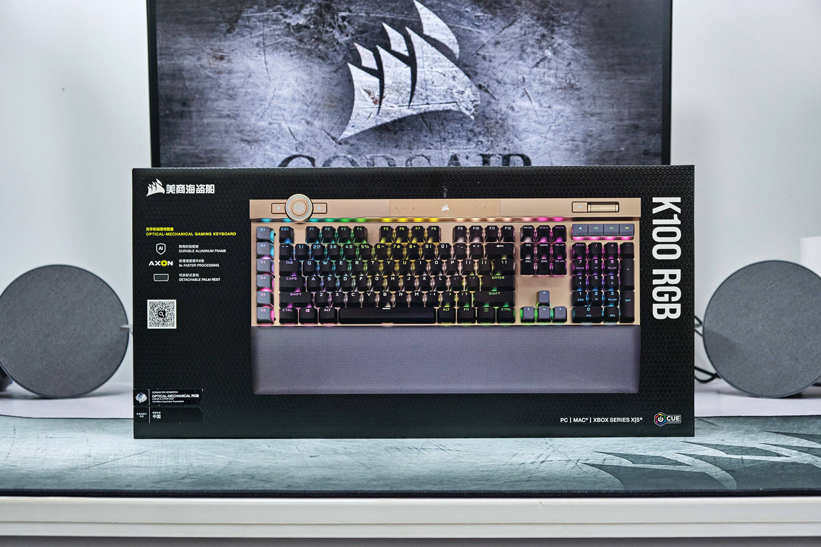 金色传说降临尘世美商海盗船k100rgb璀璨金特别版开箱