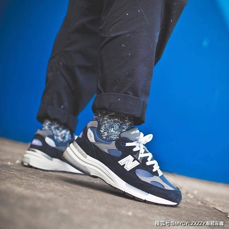 nb新百伦newbalancemadeinusa复古运动百搭老爹跑步鞋海军蓝灰银m992