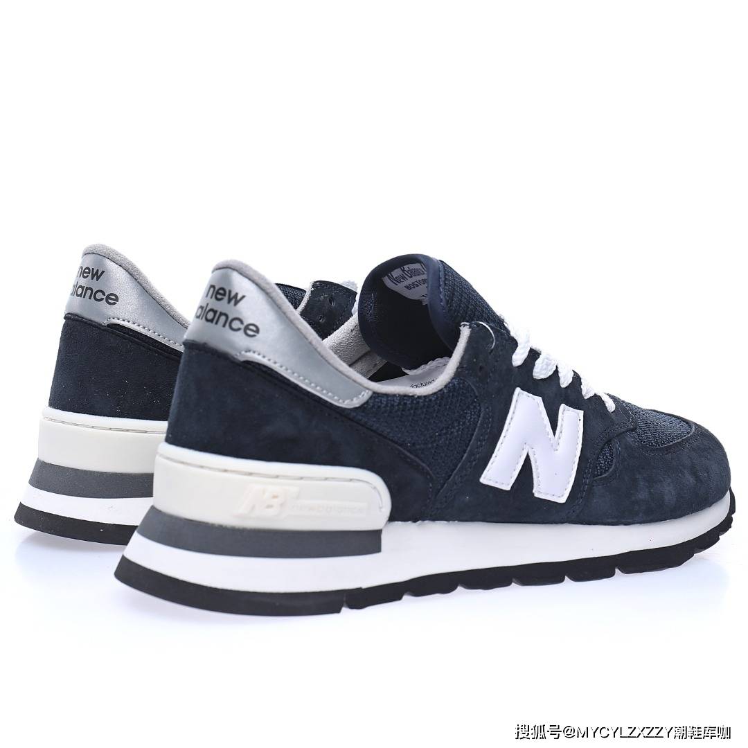 New NB新百伦New Balance Made in USA 990V1低帮运动慢跑鞋海军蓝白 M990N