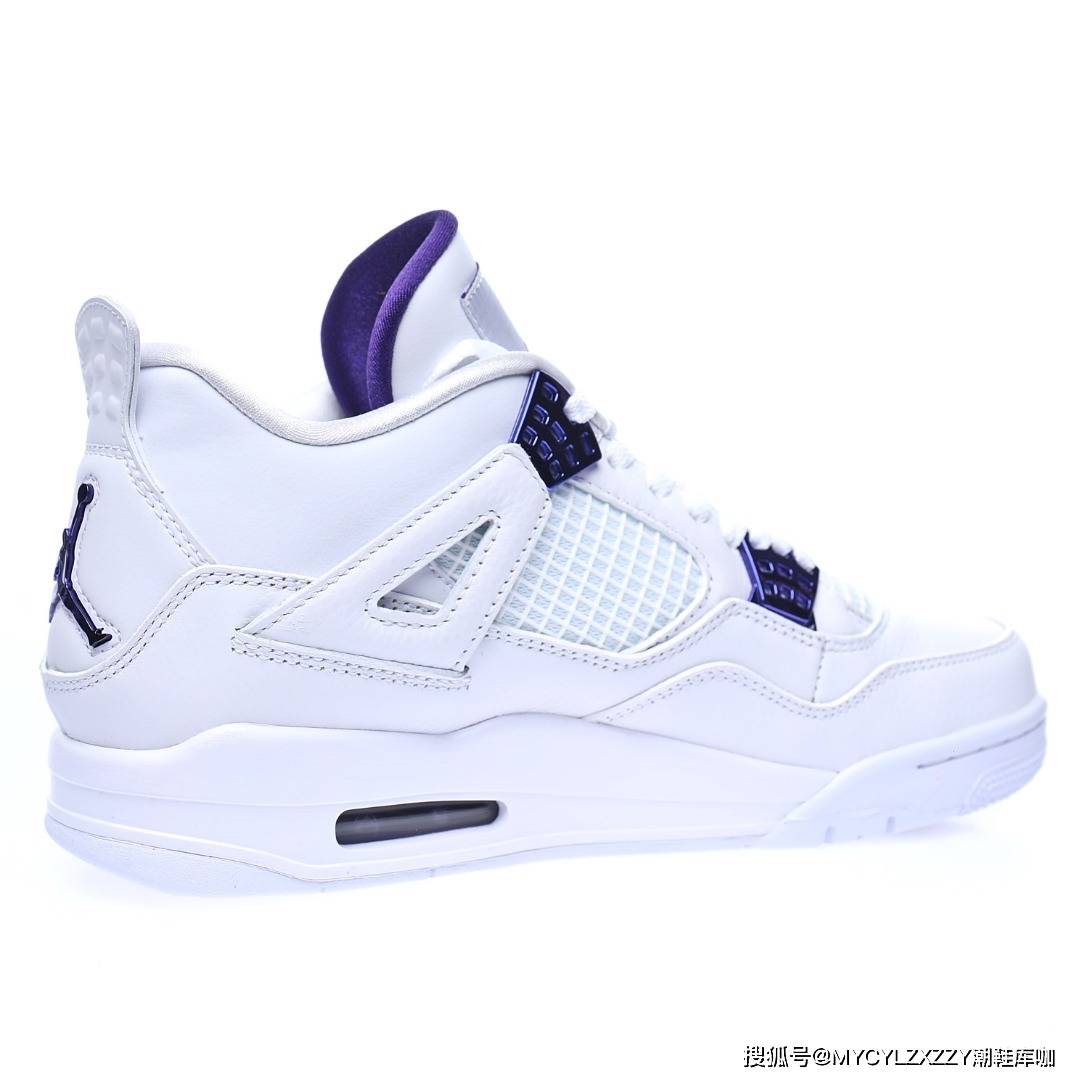 代中 耐克Nike Air Jordan 4 Retro&quot;Purple Metallic&quot;AJ4代中帮白电镀紫