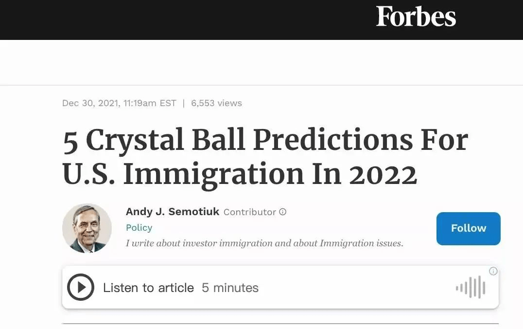 半岛体育资讯：美媒关于2022年美国移民的5大趋势预测(图1)