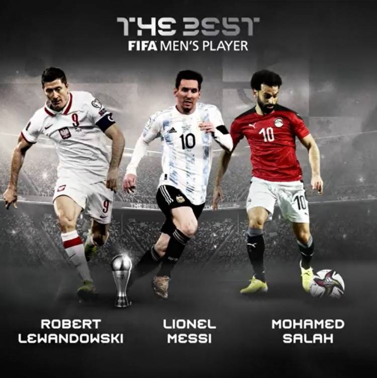 FIFA公布世界足球先生3人候选：莱万梅西+萨拉赫