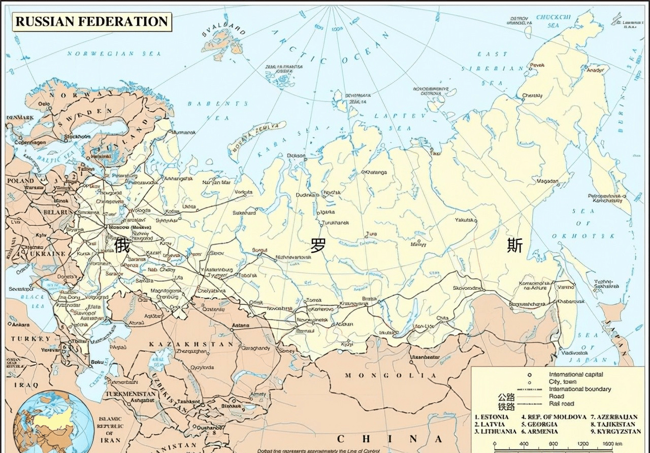俄罗斯交通线路分布图图片