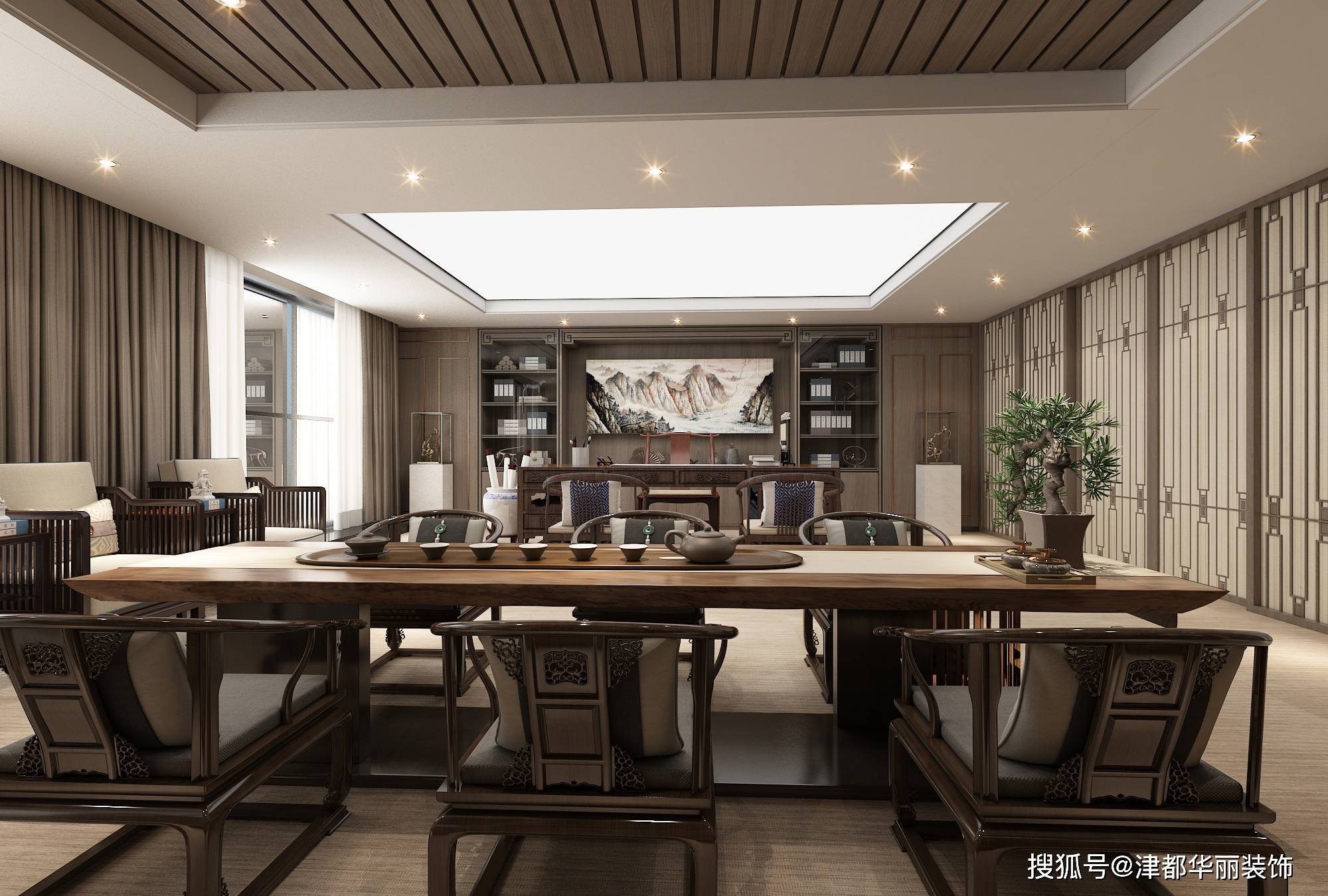 银川装修公司津都华丽银川薄海智业办公室装修设计方案鉴赏