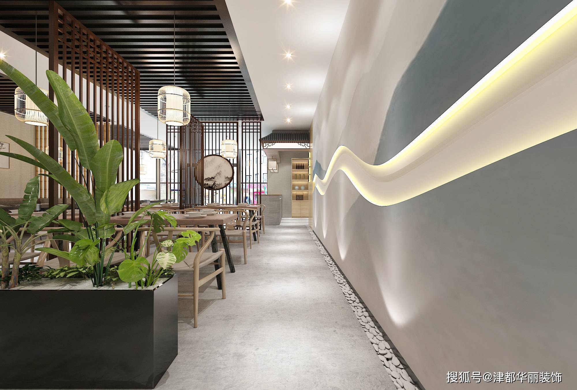 银川装修公司津都华丽银川迎吉川菜馆装修设计方案鉴赏