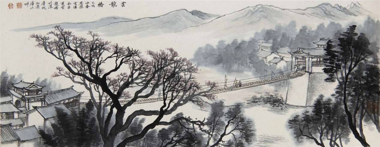 《云龙桥》26×67cm 2019年《西坡人家》50×50cm 2019年《小康人家》