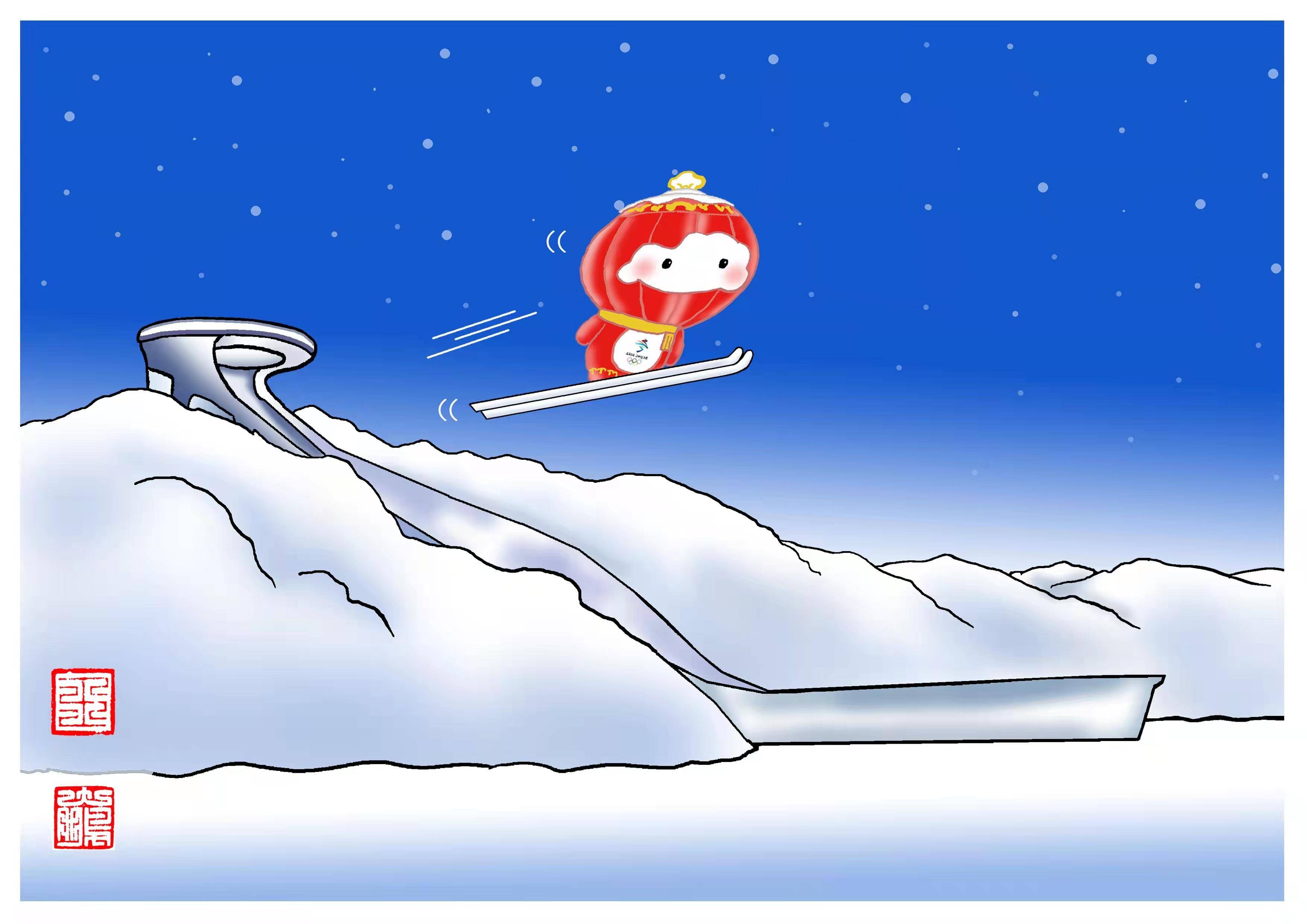 冬奥志愿者卡通图片