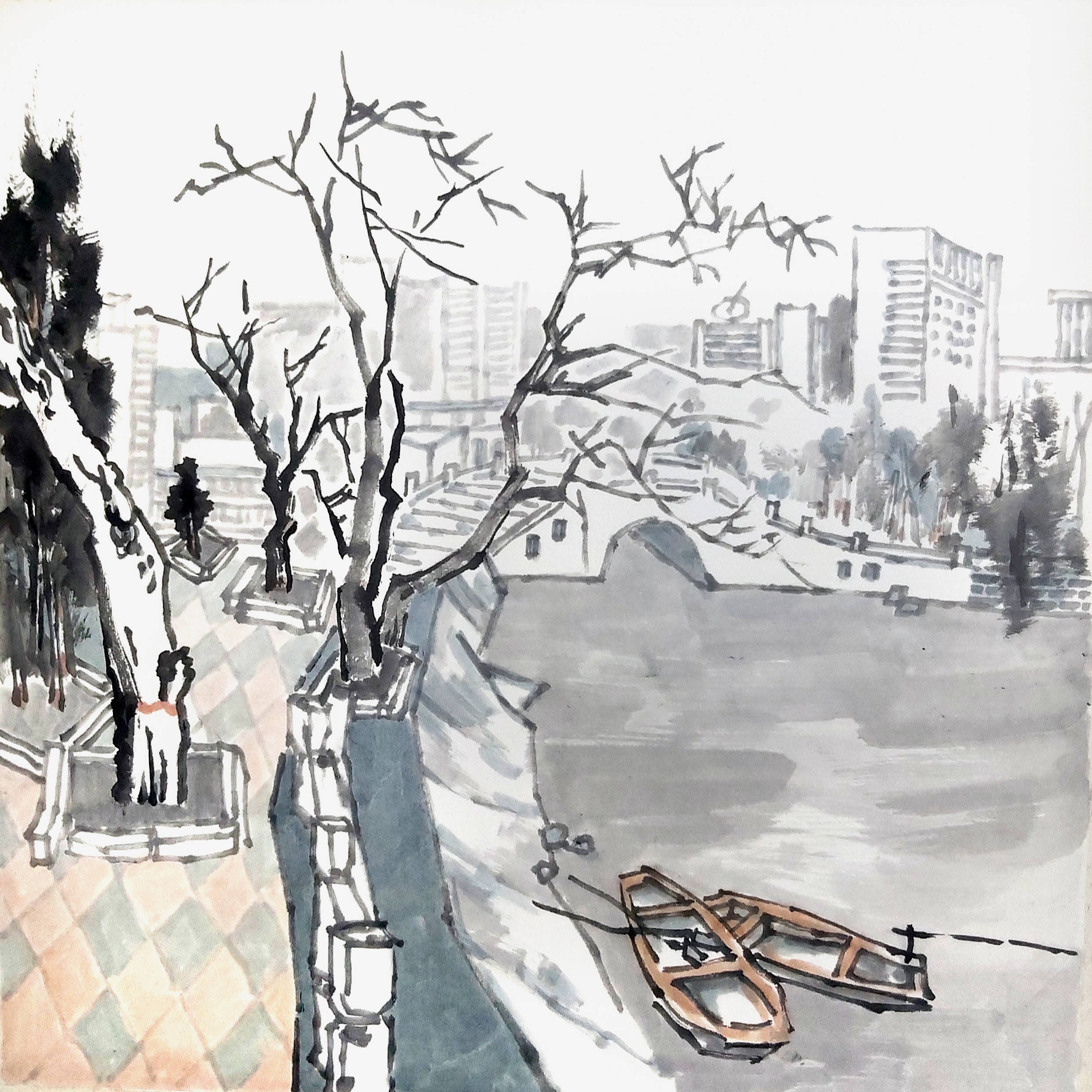 刘刚龙城写生作品赏析