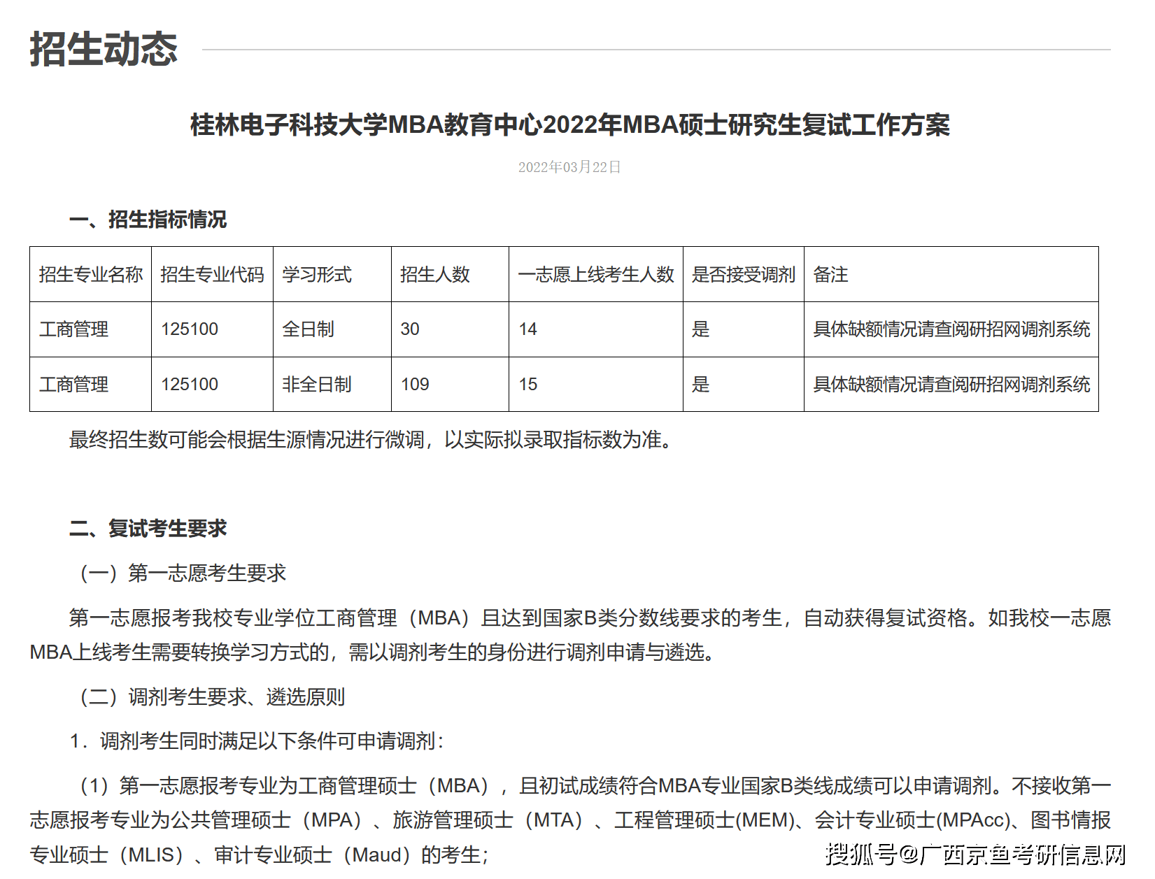 桂林电子科技大学2022考研调剂信息艺术mba电气计算机等有调剂