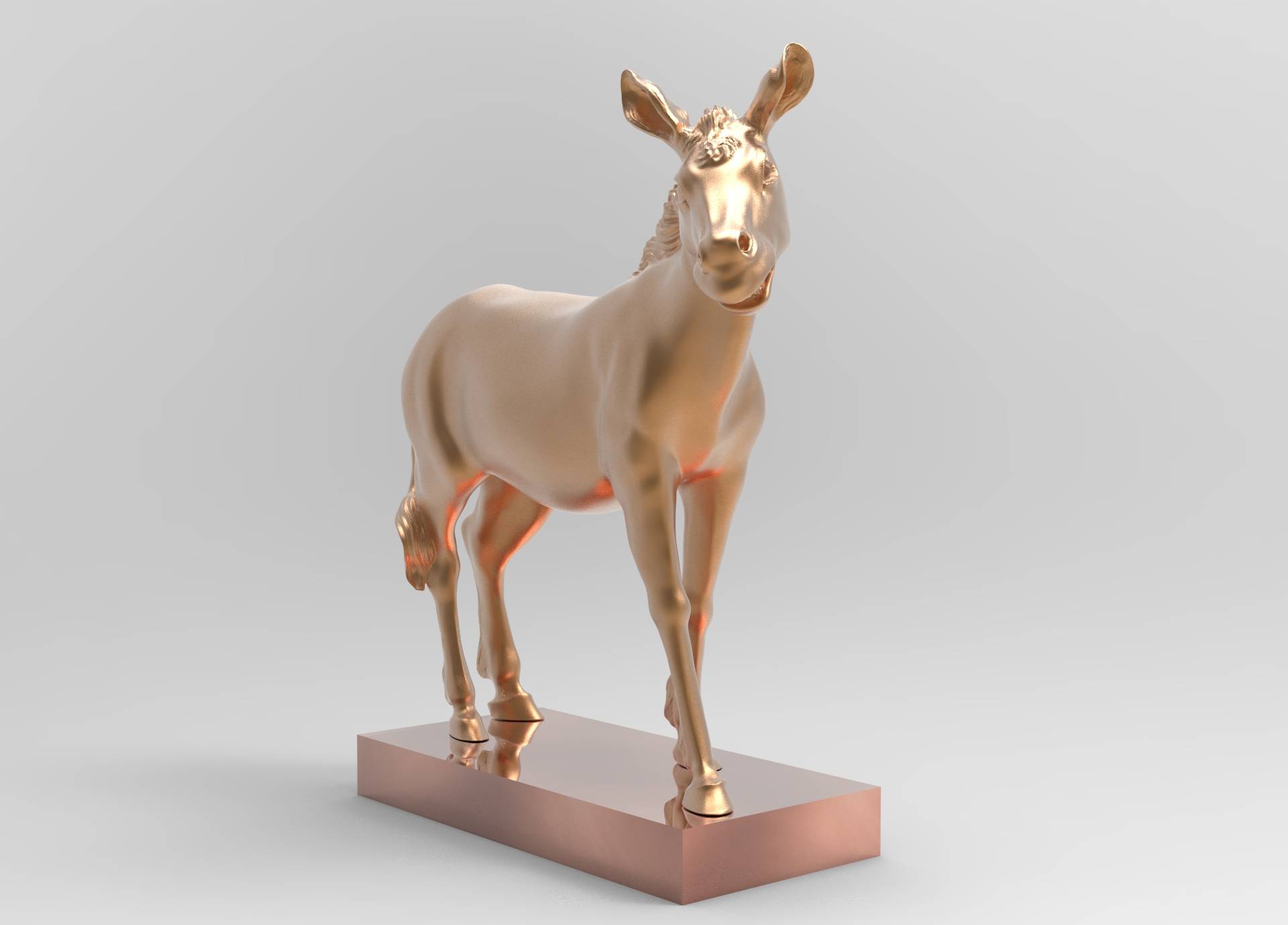 金驴的含义旅途平安雕塑家赵玉昌塑造的金色小毛驴