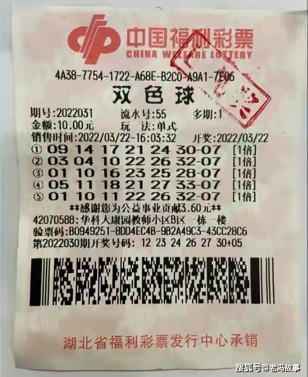 湖北彩民10元机选单式票,喜中双色球一等奖550万