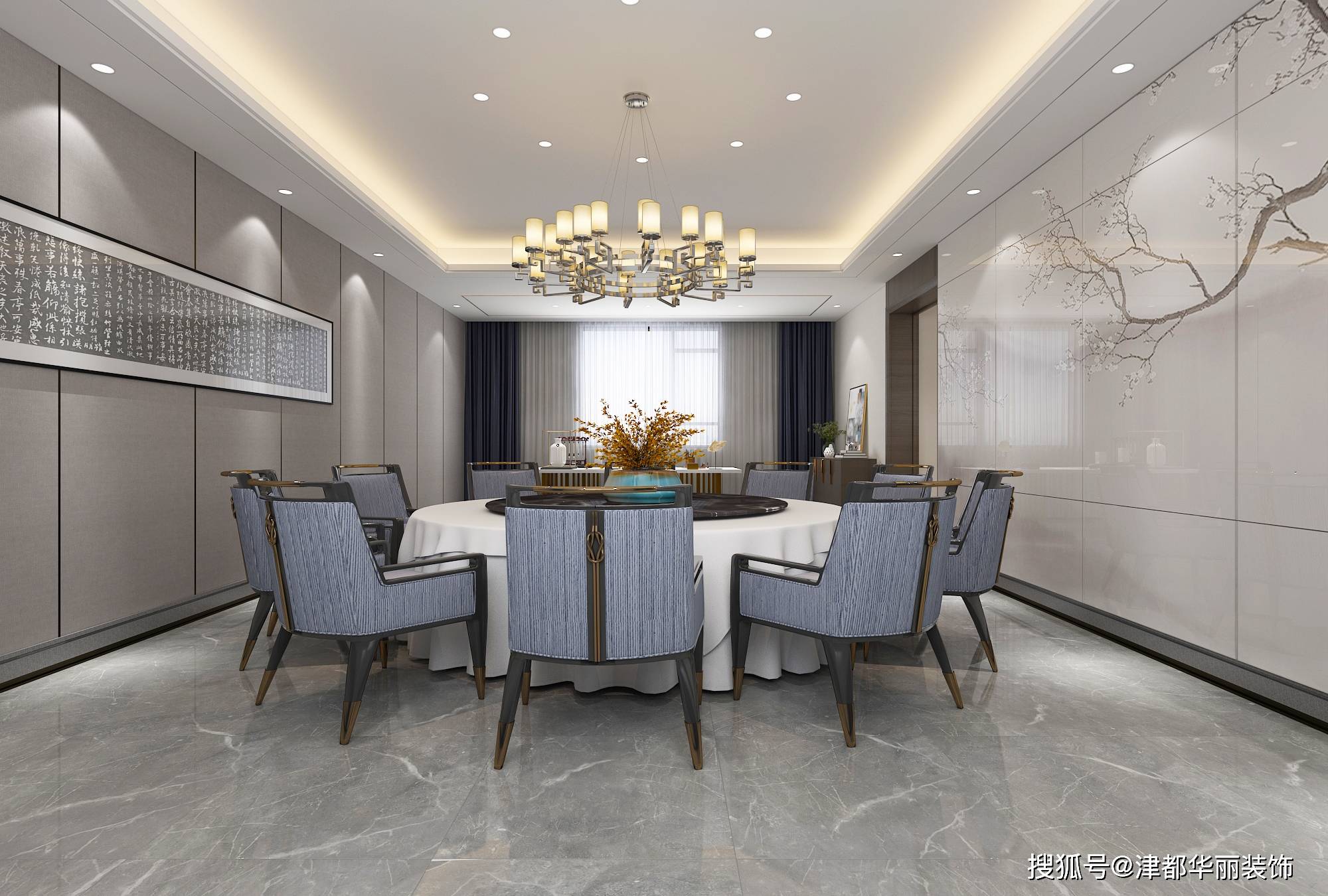 银川装修公司|津都华丽|银川中航员工餐厅装修设计方案鉴赏_空间_包间
