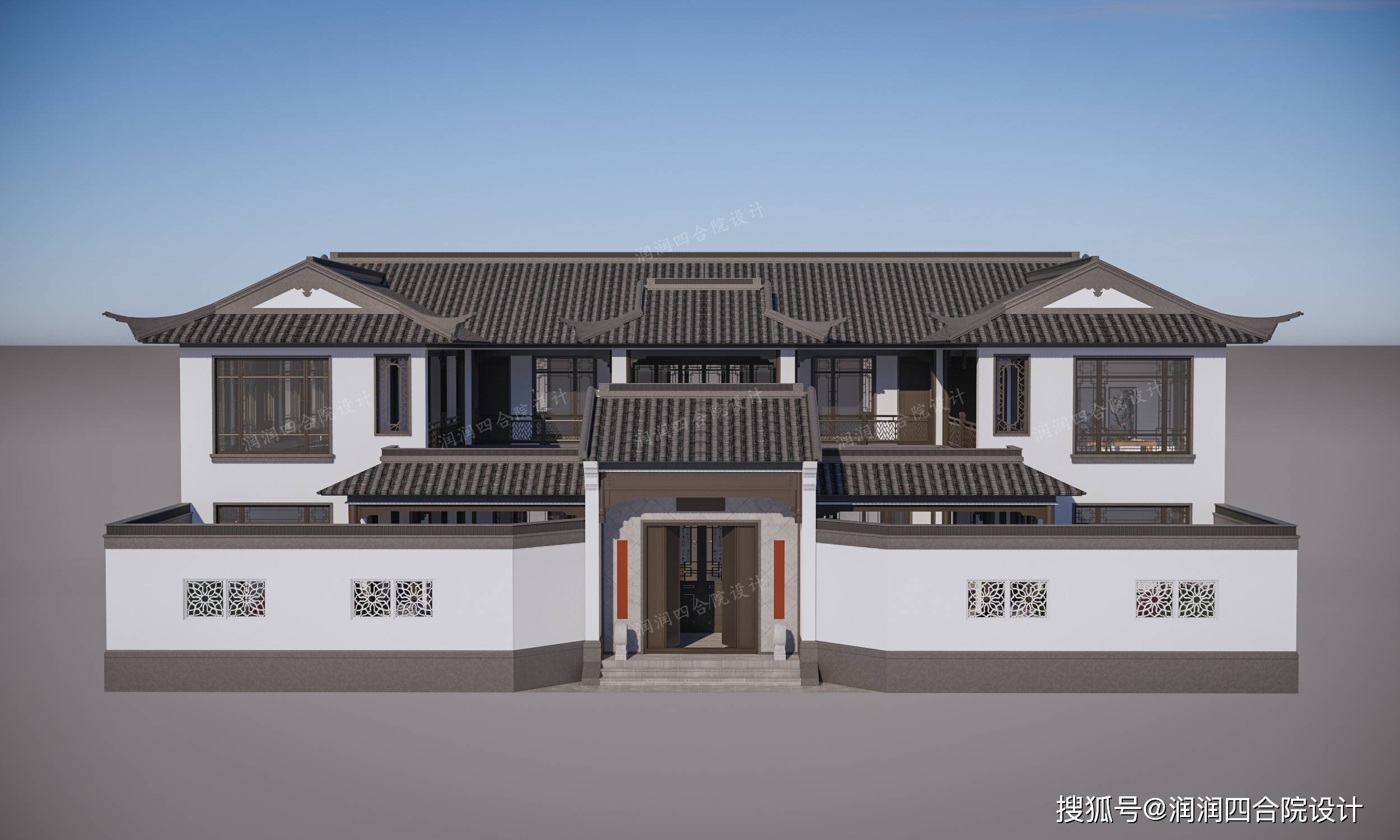 540㎡新中式四合院设计,四水归堂天井有庭有景-搜狐大视野-搜狐新闻