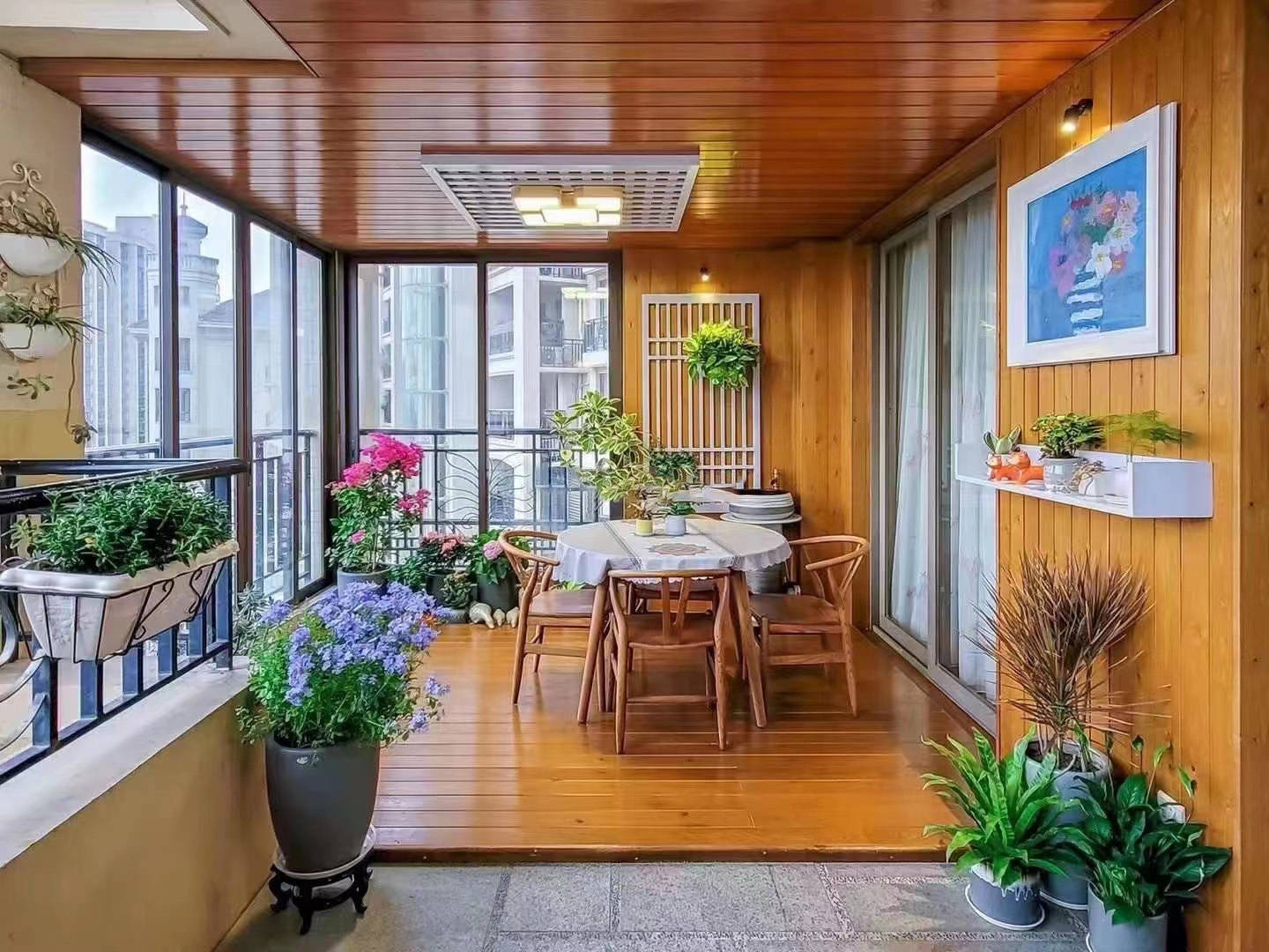 18平休闲阳台装修效果图广州喜鹊林推荐中式风格阳台空间