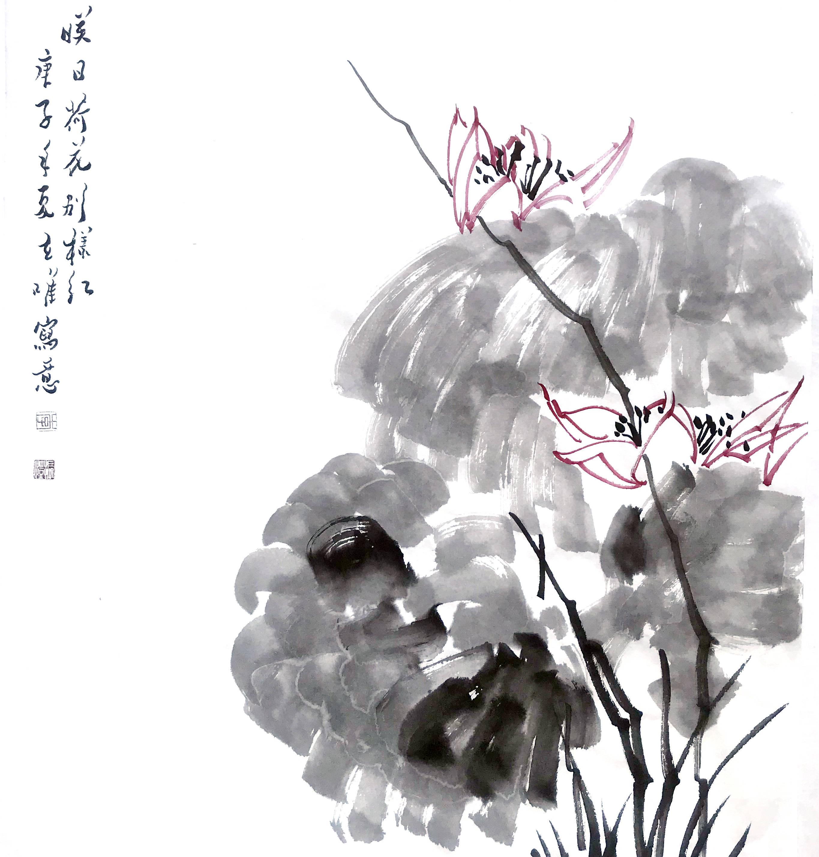 懿德堂│李振凯——玄唯国画花鸟作品欣赏_春风_荷花_进行